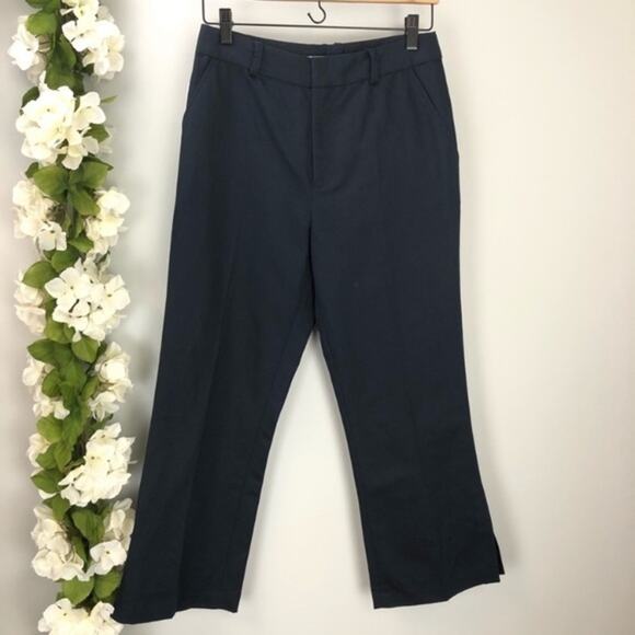 NWT FRAME Denim Navy Side Slit Crop Trouser Sz 6 - Picture 3 of 9